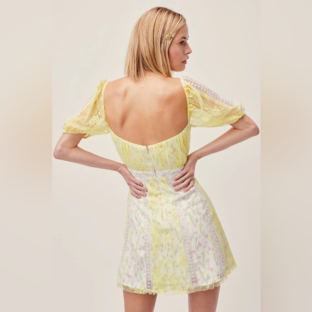 For Love & Lemons Limoncello Mini Dress - as seen on Lana Del Rey